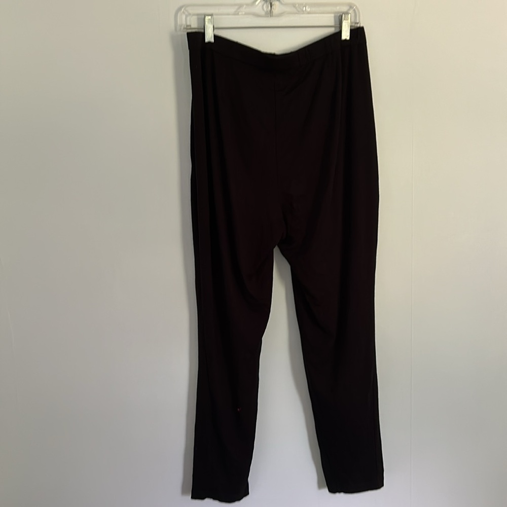 EILEEN FISCHER BLACK VISCOSE TROUSER PANTS MEDIUM COMFORTABLE TIMELESS ELEGANT - Picture 3 of 3